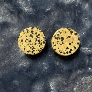 Preowned 25mm 1inch Dalmatian stone plugs ears gauges